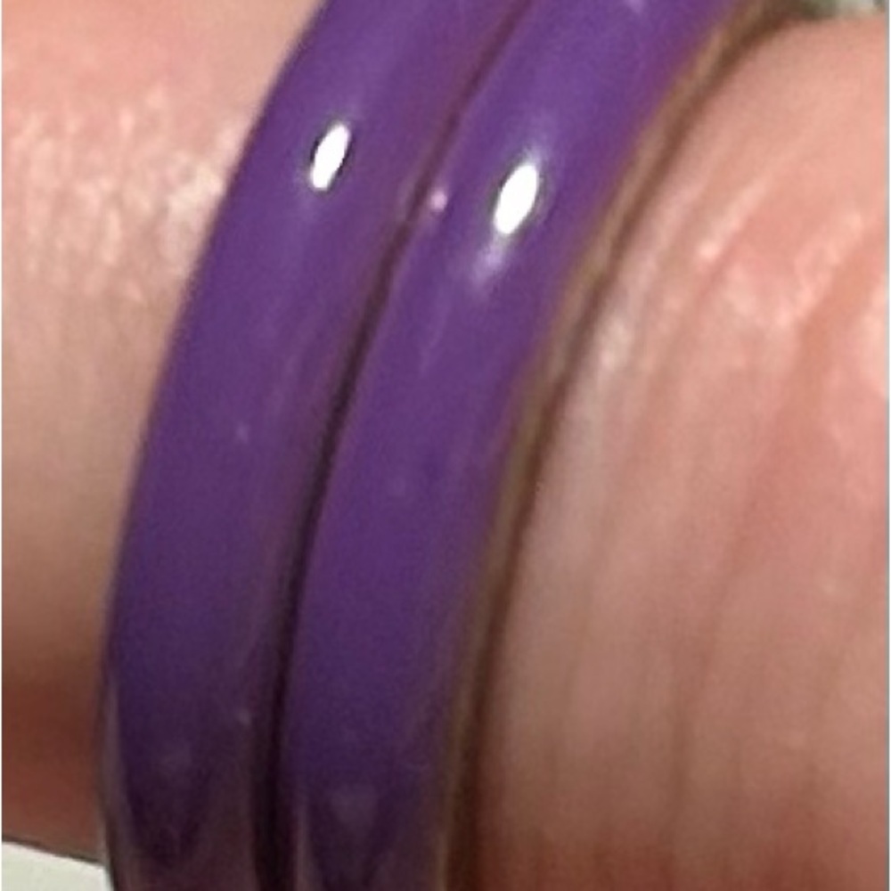 Purple Hidalgo Sterling Silver and Enamel Stack Rings